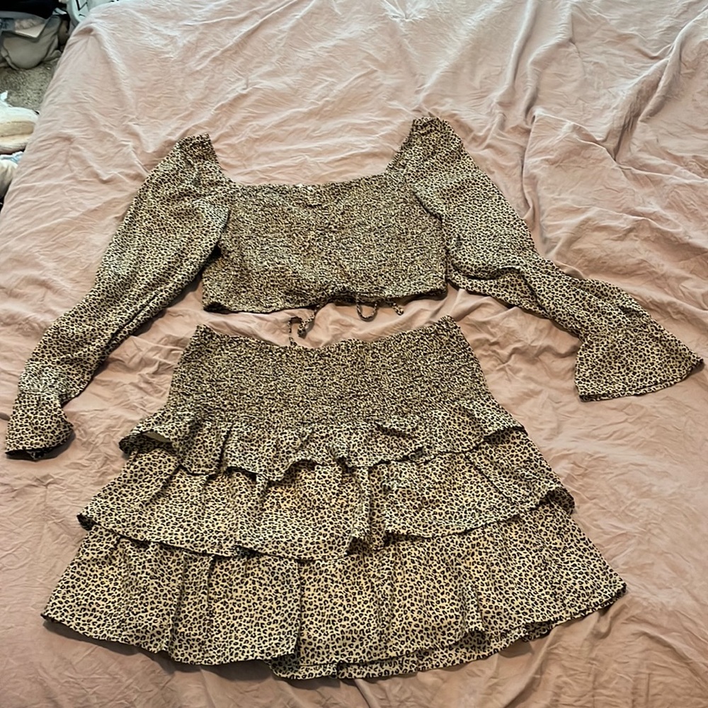 Leopard Matching Skirt Set